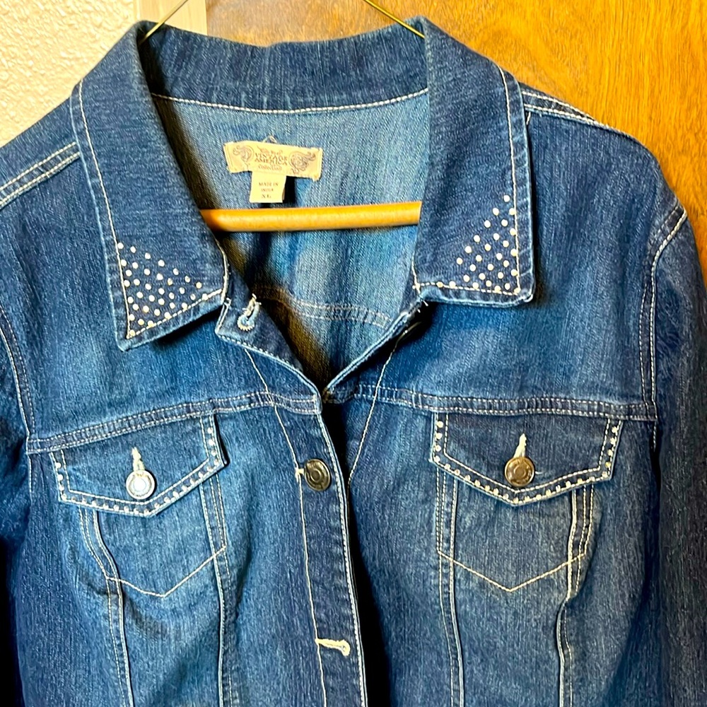 Women’s denim jacket with rhinestones